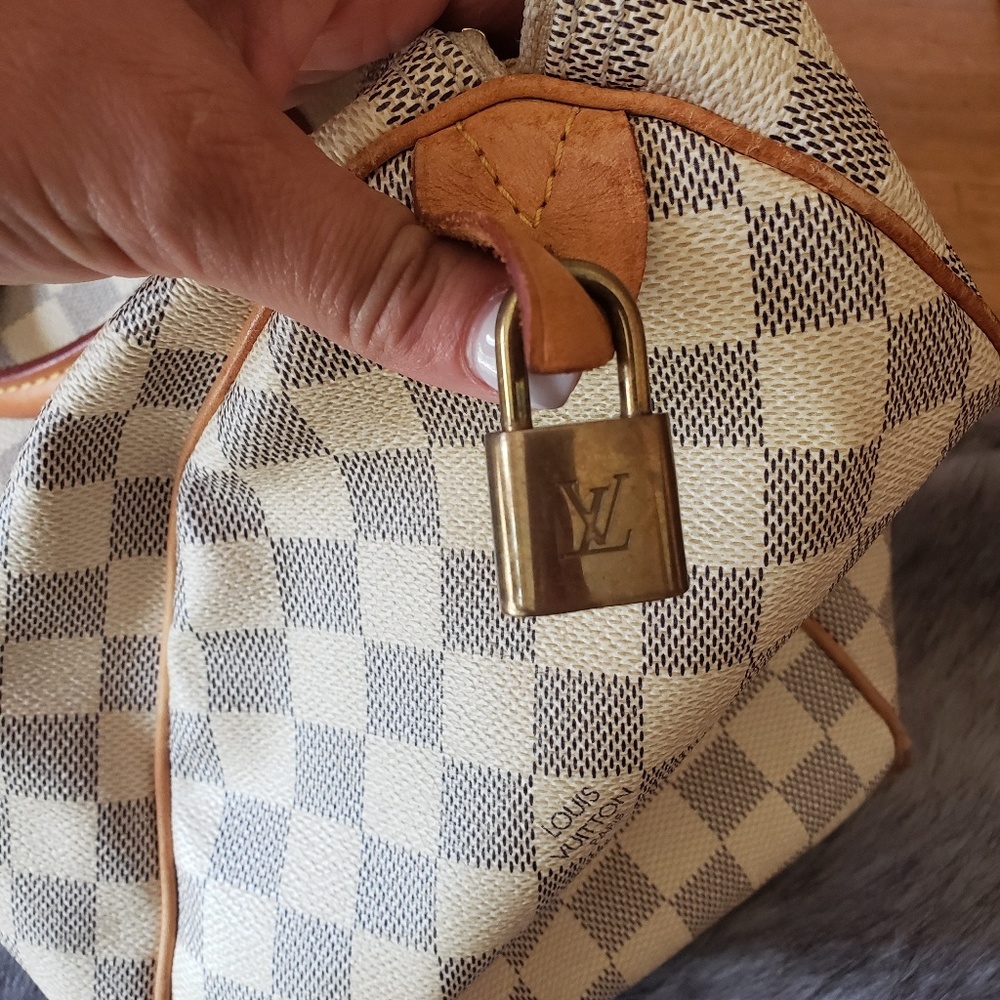 Preloved Louis Vuitton Speedy Damier Azur 30 Ivory - Picture 6 of 8